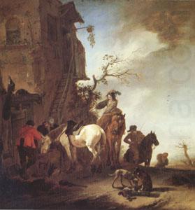 WOUWERMAN, Philips Hunters and Horsemen by the Roadside (mk05) china oil painting image